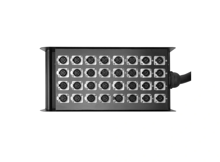 Stageboks 24/8, Metallboks med håndtak 30m - multikabel 